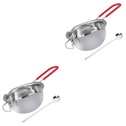 2Sets Schmelztopf Mit Löffel, Und , Silber 2