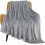 Fleece Blanket Twin Size 60 x 80 in Light Grey 1
