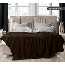 Brown 100% Cotton Thermal Blanket 90 x 90 Inches