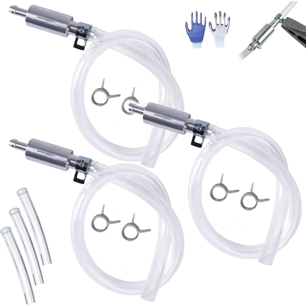 Brake Bleeder Hose With One-Way Valve, Universal For Car/Motorcycle Clutch & Hydraulic Brake Systems, Soft Tube + Metal Clips (3Pcs) 9401284813910