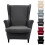 Stretch Wingback Chair Cover Set – 2-Piece, Grey 1