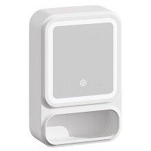 Wall-Mounted Bathroom Storage Rack Punch Free Bathroom Shelf Dust-Proof Cosmetics Storage Box with Mirror Bathroom