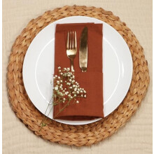 Roestbruine katoenen diner servetten 18x18 inch 12-delige set