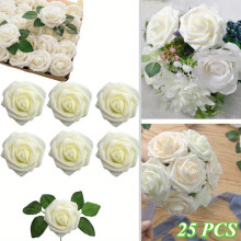 25-Pack Real-Touch Foam Roses with Stems