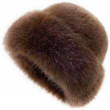 Dames winter bucket hat van imitatiebont, warm en pluizig.