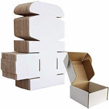 Verzenddozen 4x4x2 inch, wit, gegolfd, set van 25