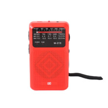 W918 Notfallradio, Tragbares Radio mit FM/AM/SW-Bändern, Kleine Vollband-Taschenlampe, Rot