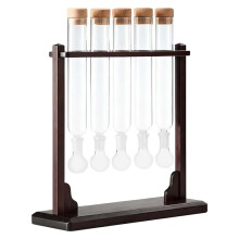 Clear Infuser Plastic Tube Kit with Handmade Wooden Base, Aromatherapy Display Rack for Cigars Lovers and Enthusiasts