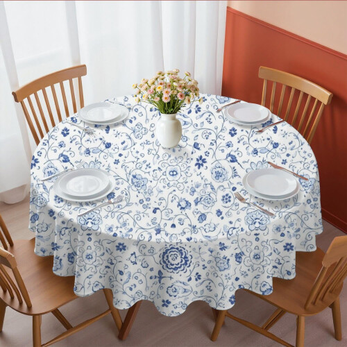 Toalha de mesa redonda com estampa floral 60x60 polegadas