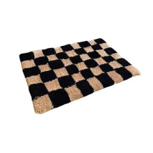 Modern Simple Checkerboard Flocking Household Thickened Square Carpet Toilet Bathroom Door Absorbent Dirty Non-Slip A