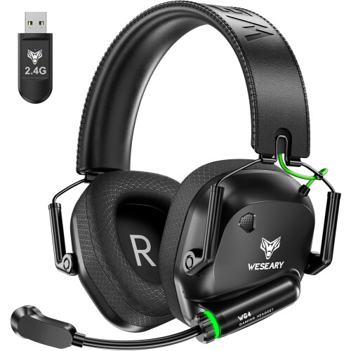 Trådløst gamingheadset 2,4 GHz + Bluetooth 5.4 med ENC-mikrofon