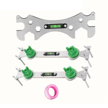 4xMultifunctional Stainless Steel Bathroom Wrench Tool Shower Installation Level Faucet Angle Ruler Hot Cold Water Pipe