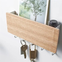 Novel Wall-Mounted Wooden Decorative Wall Rack Sundries Storage Box Hanger Organizer Key Rack Wooden Wall Rack B