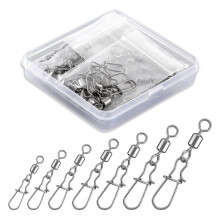 70 Pcs Corrosion Resistance Fishing Swivels Snaps, 7 Sizes Detachable Snap Swivels, Swivels Fishing Tackle