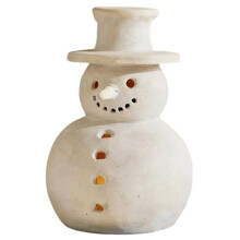 Christmas Decorations - Handmade Snowman Figurines - 1 Pack White Winter Decor Holiday Rustic Unique Decor for Home C
