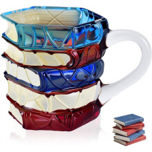 1 PCS Painted Book Mug, 3D Hand Painted Coffee Cup,7 OZ Stained Glass Coffee Mug,the Novel for Book Loves