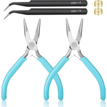 Conjunto de Alicates para Joalheria, Alicate de Bico Fino, Alicate Redondo, Alicate Curvo, Cortador de Arame para Fabricação de Joias, Reparos e