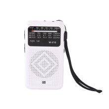 W918 Emergency Survival Radio Portable Radio with FM/AM/SW Bands Small Full Band Flashlight White