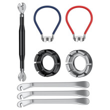 Bike Spoke Wrench Set with Tire Levers, 8-Piece Professional Bicycle Repair Tool Kit for Rim Truing
