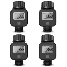 4PCS Water Flow Meter Digital Display Water Flow Recorder Real- Check for Measuring Water Usage Flow Outdoor Garden