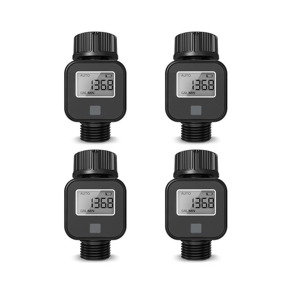 4Pcs Water Flow Meter Digital Display Water Flow Recorder Real- Check For Measuring Water Usage Flow Outdoor Garden 4713038447971