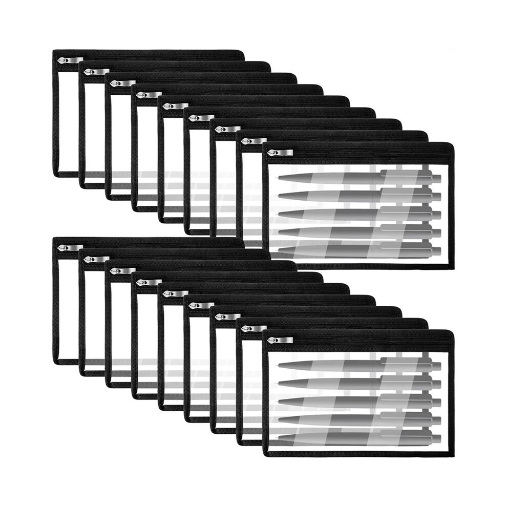 Tauoh 18 Pcs Clear Zipper Pouches Pencil Pouches Waterproof Pvc Makeup Pouch Envelopes Folder Storage Organization Bags
