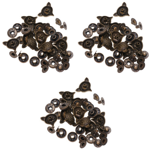 30Ensembles Boutons Pression Bronze Retro Pour Projets De Couture 2