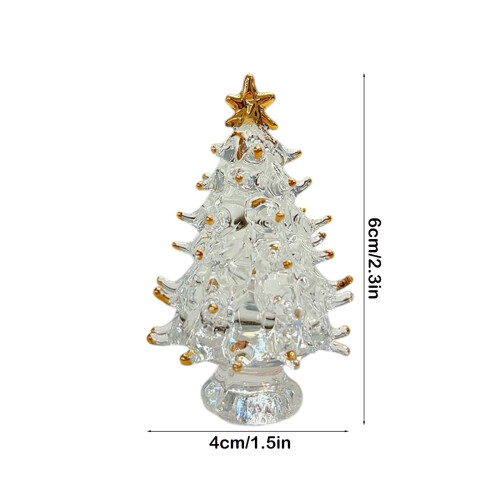 Resin Crystal Tabletop Christmas Tree Ornament 1pc 2