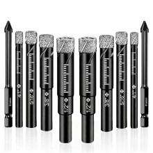 10-Teiliges Premium-Diamantbohrer-Set - Multifunktionswerkzeug für Präzises Bohren in Porzellan, Keramik, Glas und Marmor