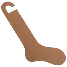 Beige papieren soksjabloon voor breipresentatie