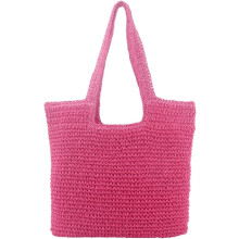Stroh-Schultertasche für Damen, handgeflochtene Rattan-Tasche