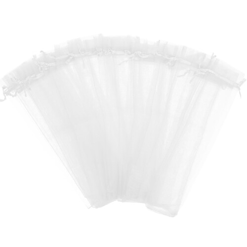 250Pièces Organza Blancs À Cordon Pour Cadeaux Éventails 2