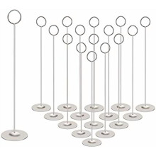 12" Steel Table Number Holders – 16 Pack, Matte Silver