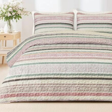 Boho Floral Quilt Set Queen Size with 2 Shams