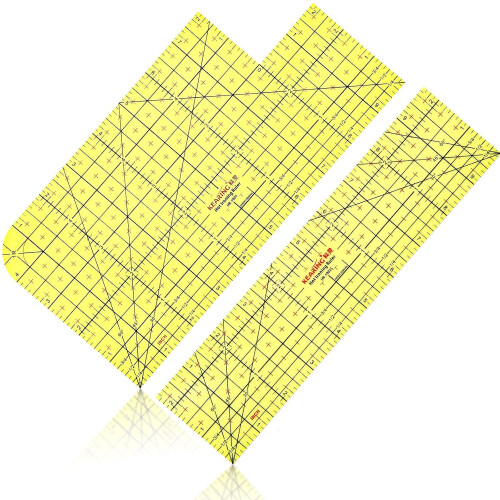 2 righelli da cucito resistenti al calore, 10x2,5 e 10x5 pollici