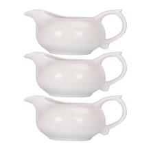 Hvid porcelæns sovseskål med præcisionstud