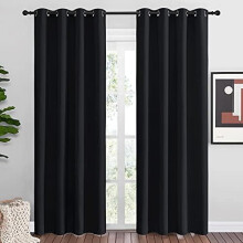 Blackout Curtains 34" W x 60" L, 2 Panels, Silver Grommet