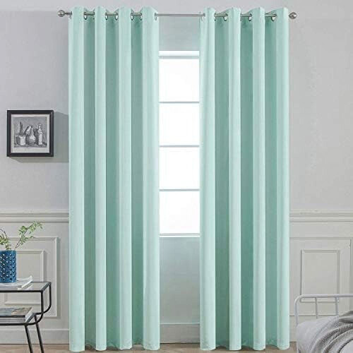Blackout Curtains 52x84 in Aqua Triple-Weave Polyester