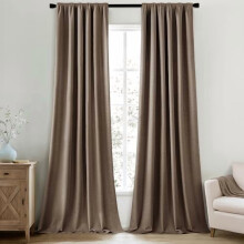 Blackout Curtains 96in, Faux Linen, 2 Panels
