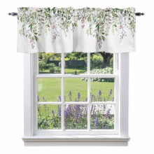 Green Leaf Watercolour Valance 54 x 18 in, Rod Pocket