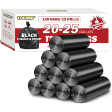 Sacs poubelle noirs 20-25 gallons (120 unités), 30 x 33 pouces, sans parfum