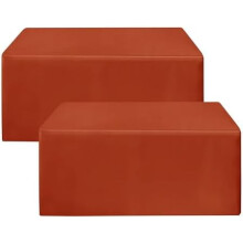 2 Pack Rust Fitted Square Tablecloths, 34" x 34" x 30"