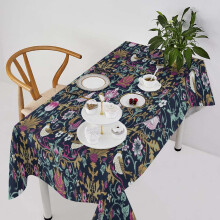 Retro Bird Floral Tablecloth Polyester 60x84 in