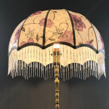Klosz do lampy w stylu vintage z frędzlami do lamp E27, okrągły, cylindryczny
