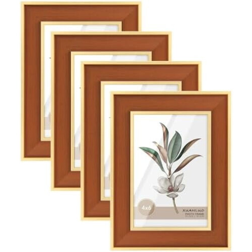 4-pack 5x7 tums moderna tavelramar med guldkant