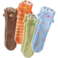 Calcetines peludos con estampado de pez payaso para mujer (4 pares)