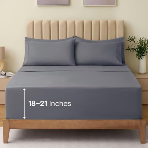 Microfiber Queen Sheet Set Deep Pocket 4-Piece