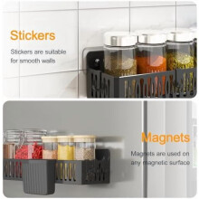 4-Pack Magnetic Spice Rack for Fridge – Black