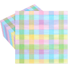 Karierte Papierservietten, 80er-Packung