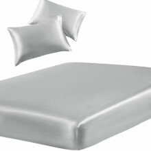 3-Piece Satin Bed Sheet Set 60x80in + 2 Pillowcases